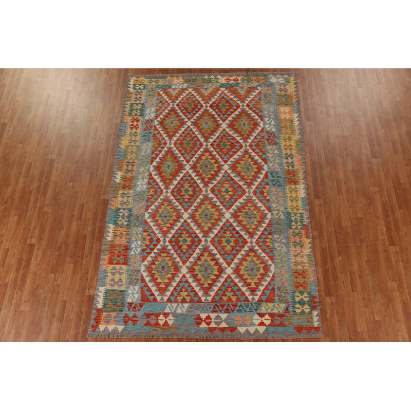 Flatweave Wool Geometric Rug