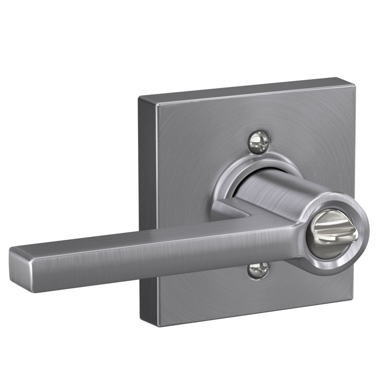 Latitude Keyed Entry Lever with Collins Trim, Satin Chrome