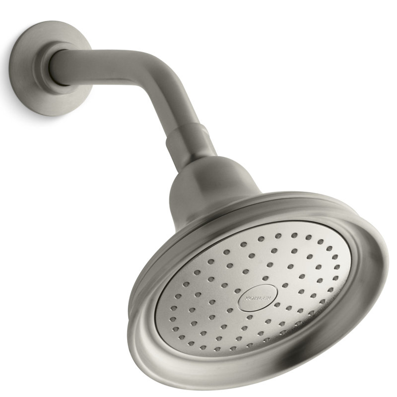 Tête de douche à fonction simple 2,5 GPM avec jet d'induction d'air Katalyst Bancroft, Nickel brossé éclatant