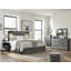 Ensemble de commode et miroir 2 pièces Bays, 6 tiroirs, poignées gris anthracite, gris