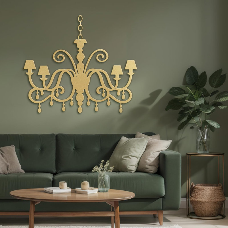 Décoration murale en métal, Or, H 15 po x l 18 po x P 0,05 po