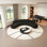 Black semi-circular curved corner sofa