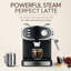 Machine à espresso compacte professionnelle avec buse à vapeur et grand réservoir