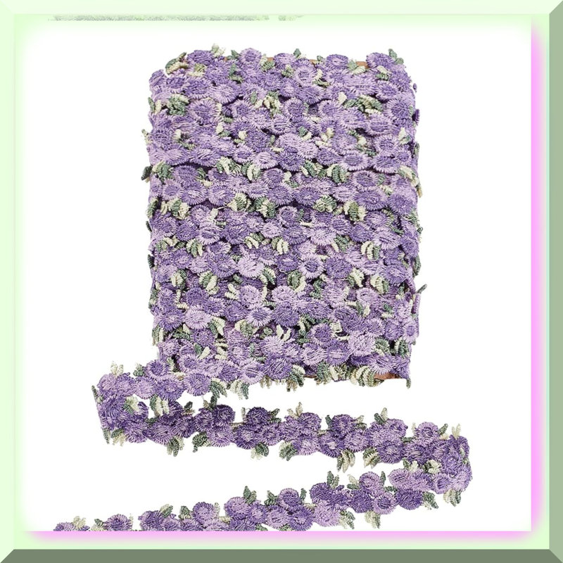 Purple Flower Lace Trim 5 Yards