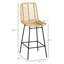 Élégant ensemble de 2 tabourets de bar en rotin, idéal pour les îlots de cuisine et les sièges à hauteur de comptoir, design bohème chic.
