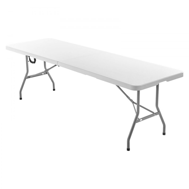 Table pliante en plastique 8 pi, Blanc, H 29,1 po x l 96 po x P 29,5 po