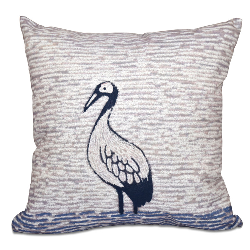 Housse de coussin d'extérieur carré Beach Insert Bird, 18 po x 18 po, Violet