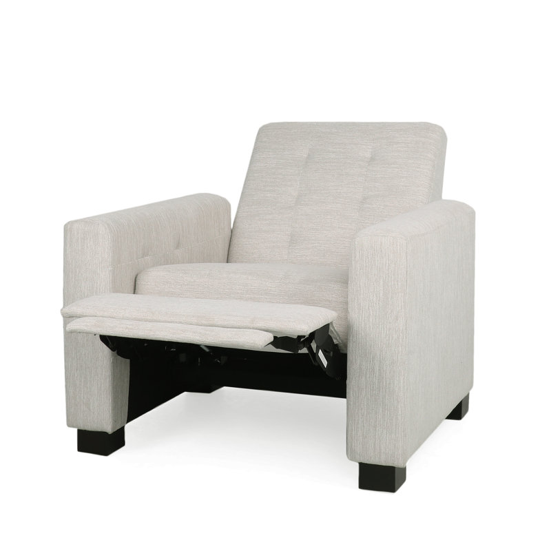 Leisure Faux Leather Recliner, Beige 100% Polyester