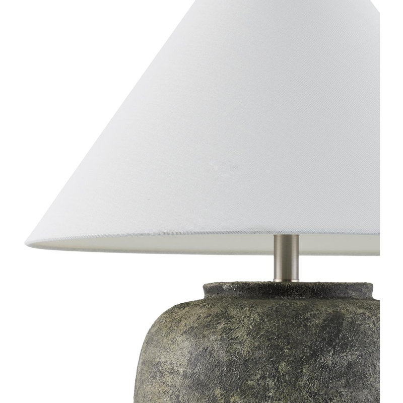 Lampe de table Kiku, Blanc, Gris anthracite