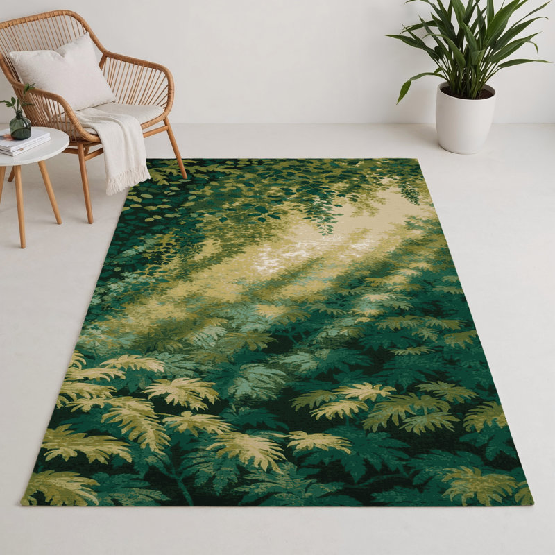 Nature Green Indoor and Outdoor Area Rug, Rectangle 3' x 5'