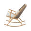 Ensemble de 2 chaises berçantes en fer et rotin PE assortis