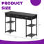 Bureau d'ordinateur noir avec 3 tiroirs en tissu et 4 tablettes réglables-691031376