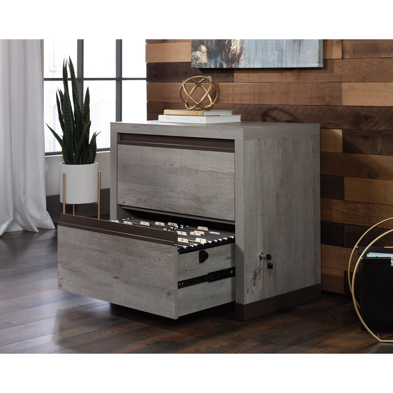 Mystic Oak 2-Drawer Lockable Lateral File Cabinet