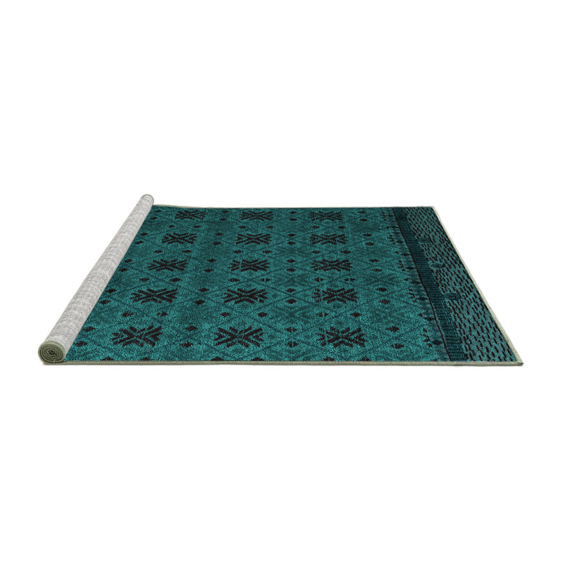 Jacleen Washable Geometric Indoor Rug, Round 4'