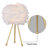 Marjorie 19" Modern Glam Feather Gold Tripod Table Lamp with Soft Lighting-1234652270