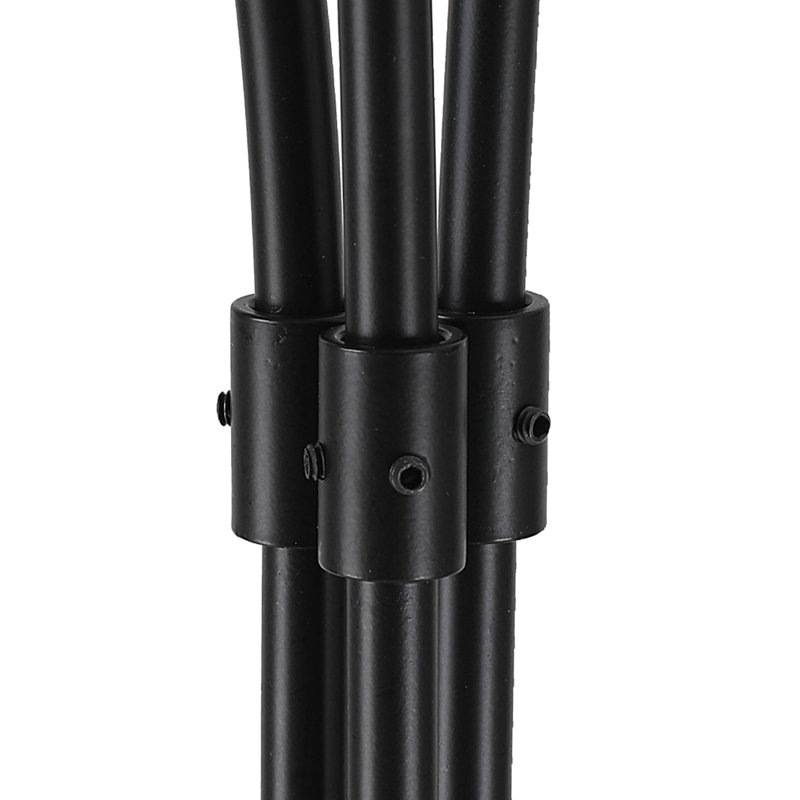 Lampe sur pied à arc 3 lumières Bidal, Noir