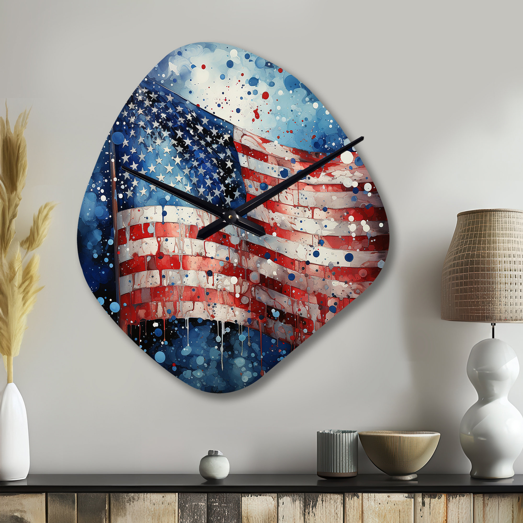Design Art Flag American Flag II - Flag Usa Asymmetrical Metal Wall ...