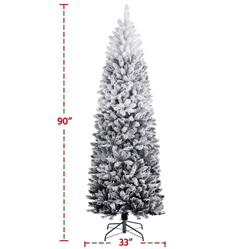 Arbre de Noël artificiel pré-éclairé, 7.5', Noir dégradé