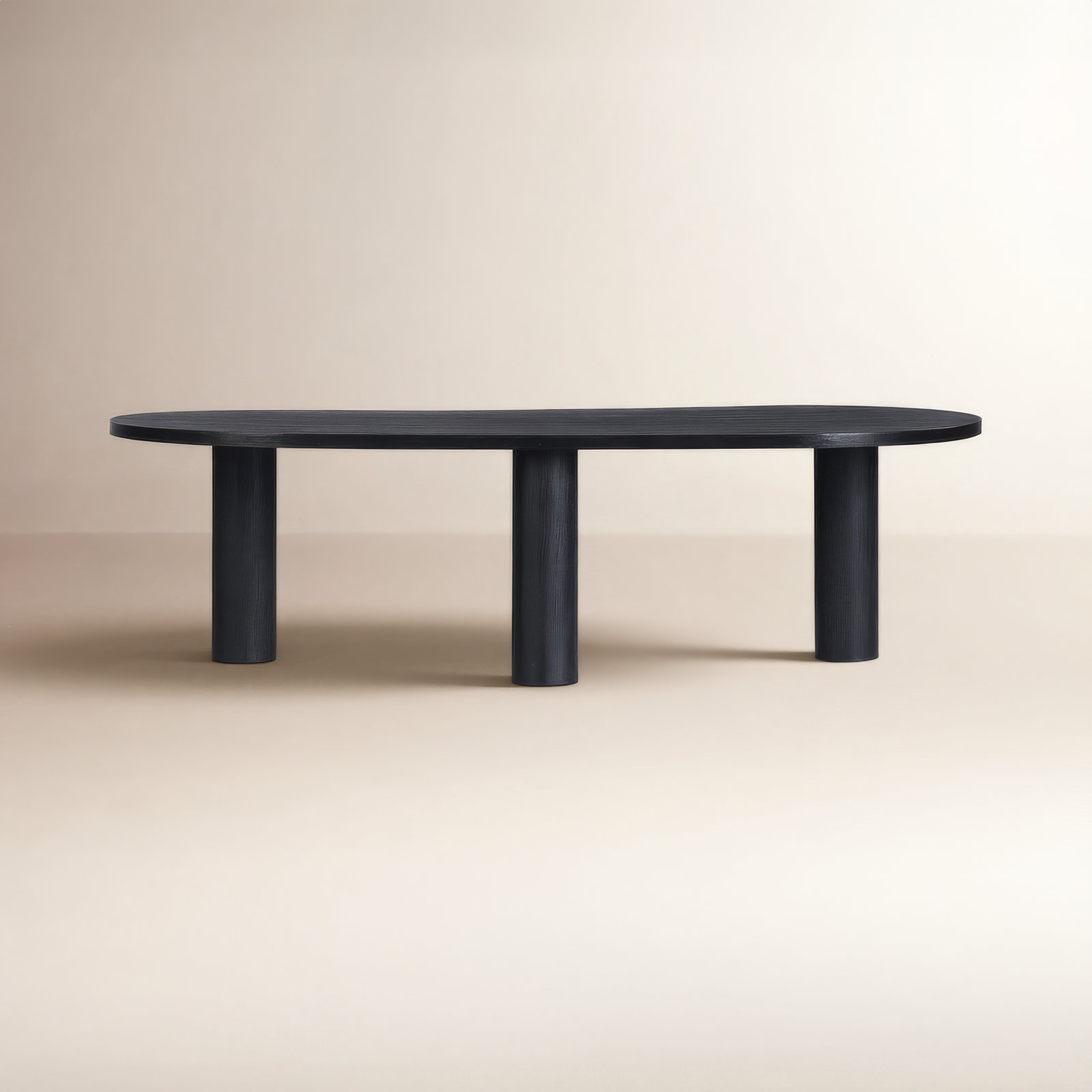 Toriano 52" Solid Wood Oval Coffee Table, Black