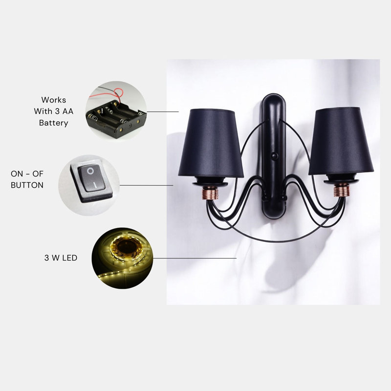 Bobbi LED Wallchiere, Black, Black