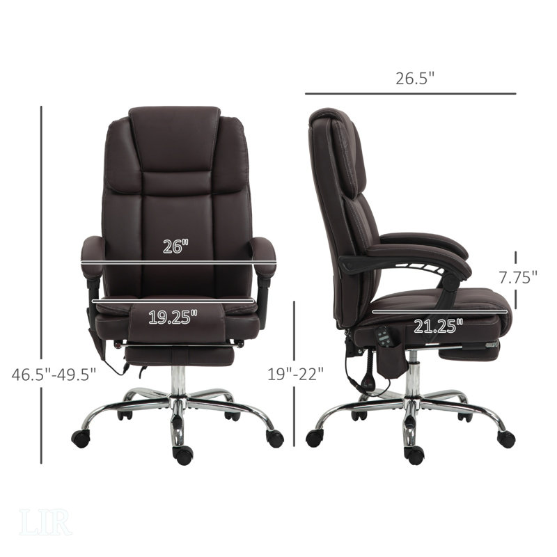 Fauteuil inclinable pivotant en simili cuir Gangarm, Similicuir brun