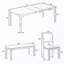 Ensemble de table de salle à manger extensible 6 pièces avec 4 chaises, banc et table-121610089-121610090-121610093