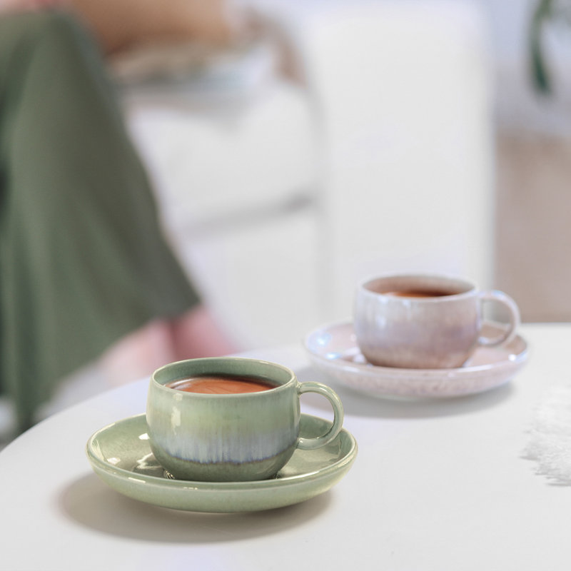 Villeroy & Boch - Perlemor Alga Espresso Cup, 2 oz, Premium Porcelain, Made in Germany, Dishwasher and Microwave Safe, Green