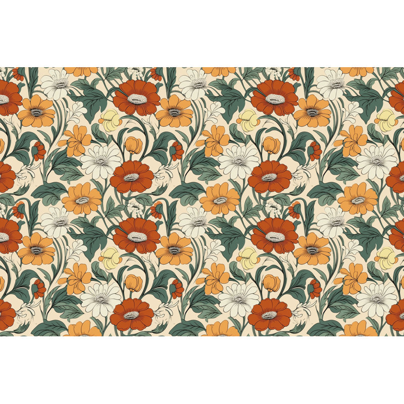 Couverture polaire Vintage Burnt Floral, Simple