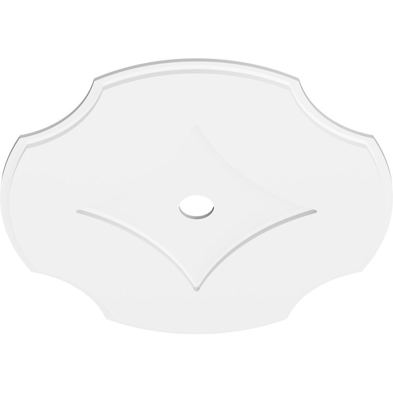 34"OD x 3"ID x 11 3/4"C x 1"P Percival Architectural Grade PVC Contemporary Ceiling Medallion, 1" H x 34" W x 34" D