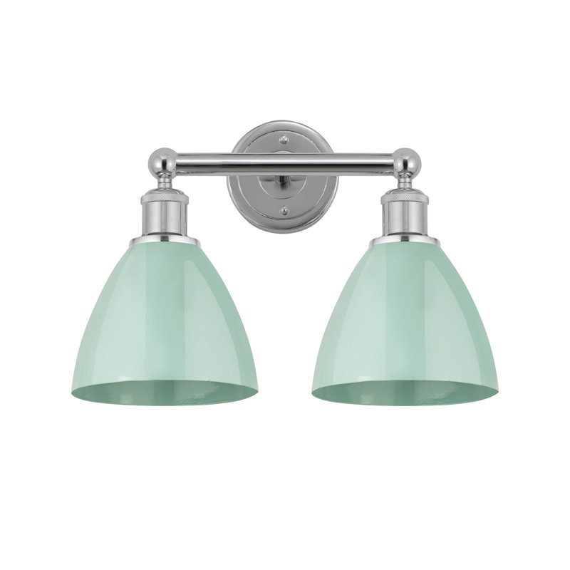 Éclairage pour meuble-lavabo à 2 lumières Arpita, Chrome poli, Écume de mer