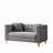 58"Chesterfield Velvet Sofa,2 Seater Deep Seat Sofa,Modern Sofa With Button Nailhead,Square Arm Couches,Furniture For Living Room,Bedroom,Office(Grey)-786243448