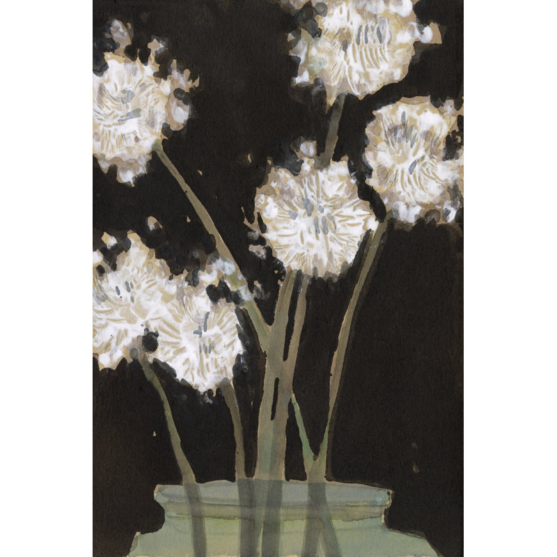 Dandy Lions II - Painting, 122cm H x 81cm W, Black Floater Framed