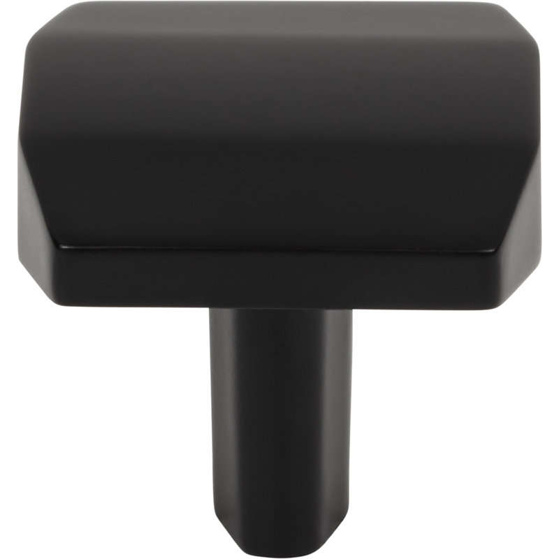 William 1-1/4" Length Square Knob, Matte Black