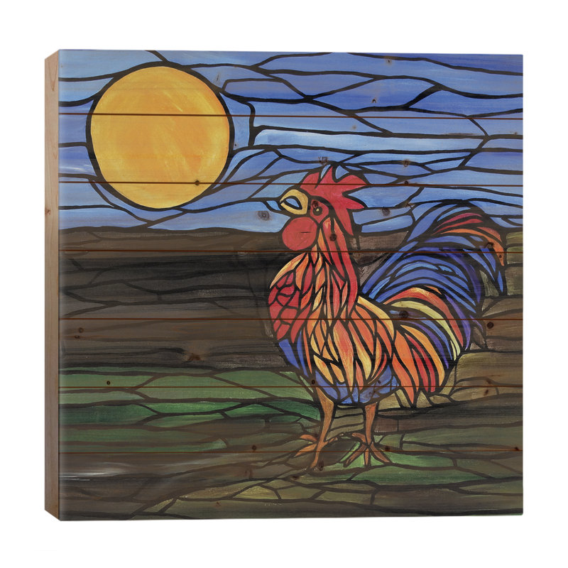«Fancy Rooster On Wood» par Rachel Olynuk
