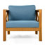 Ensemble de 2 fauteuils club en bois d'acacia avec coussins bleus-1889666333