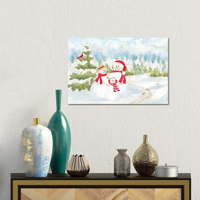 Snowman Wonderland - Family Scene 1 Piece Wall Art on Canvas