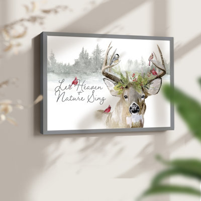 Holiday Deer Collection A -Framed Print - Restickable