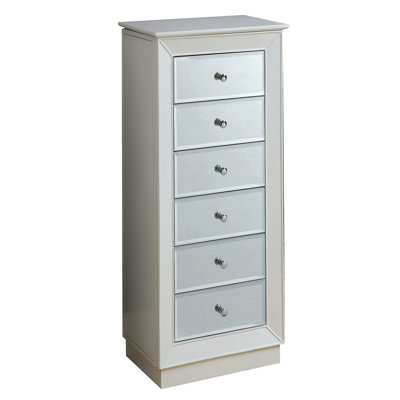 Armoire à bijoux blanche à 6 tiroirs
