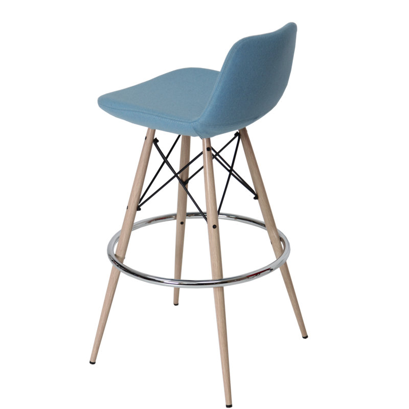 Pera 29" Bar Stool, Natural/Black, Dark Gray