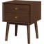 Table de chevet moderne Mid-Century avec 2 tiroirs, table de bout en bois massif, quincaillerie laiton rétro-108812893