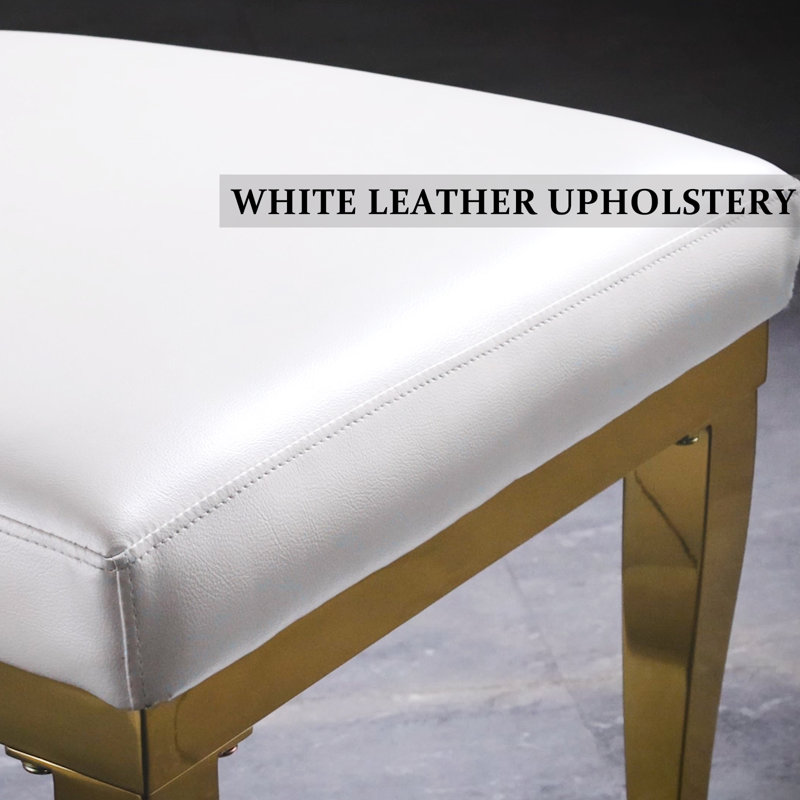 Ismary 18.9'' H Velvet Upholstered Side Chair, Gold, White
