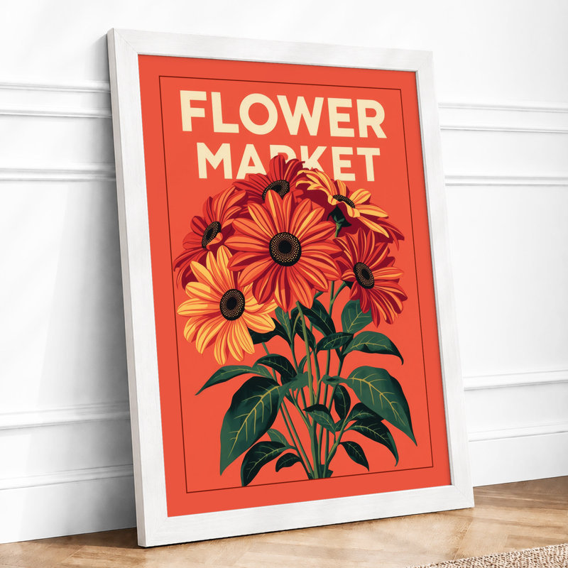 Flower Market Typography - Print, A4 - 29.7 x 21.0 cm, White