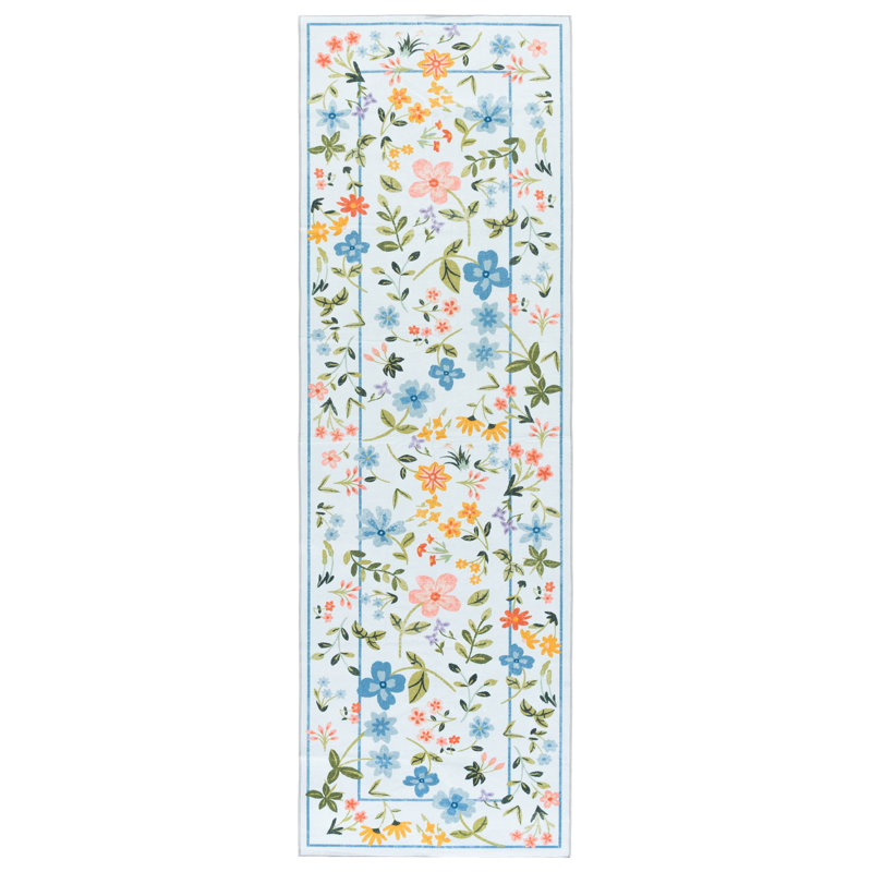 Msrw 190 Performance Machine Washable Floral Rug, Runner 2'6" x 8'