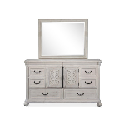 Drawer Dresser With Landscape Mirror