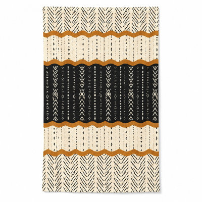 1Pcs Bohemian Tribal Geometric Pattern Beach Towel, Abstract Aztec Inspired Design with Black White and Orange Accents. Large Microfiber Quick Dry, Ideal for, Travel, Camping, Outdoor Activities.
