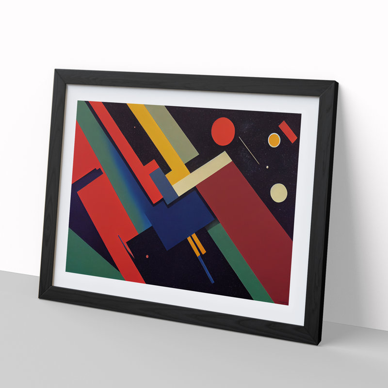 Astounding Abstract Art 1 Piece Single Picture Frame Wall Art, 46cm H x 64cm W, Black