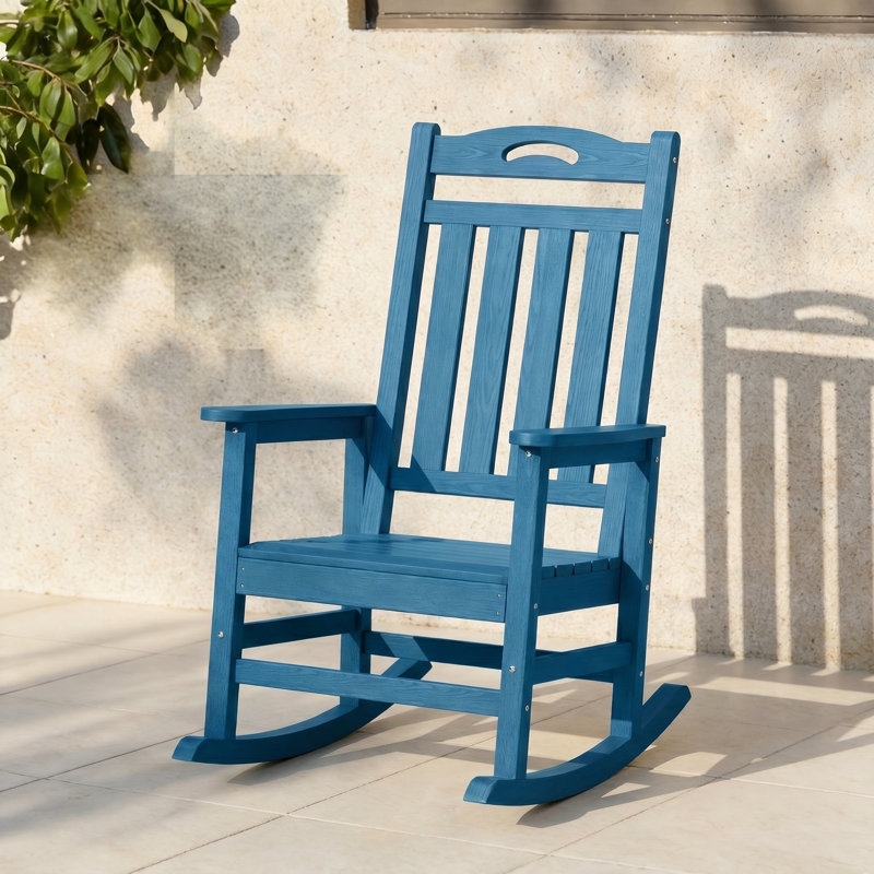  Chaise Adirondack berçante en PEHD pour l'extérieur, Bleu