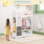 Kids Dress up Rack-Wardrobe Closet with Mirror, Open Kids Wardrobe with 3 Tier Shelf, 2 Storage Drawers-313156522