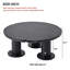 Table basse ronde en forme de pétale, table centrale avec 3 pieds épais-1854963139