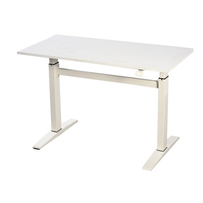 Bureau debout de 47 po de couleur blanche pour un travail productif, réglage manuel de la hauteur inclus, réglable et réglable, couleur, base en forme de H, bureau fonctionnel